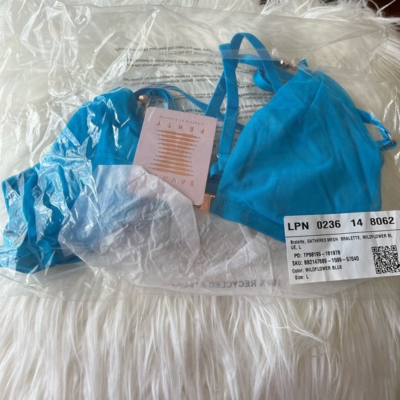 Savage X Fenty Wildflower Blue Strappy Bralette - Picture 8 of 11
